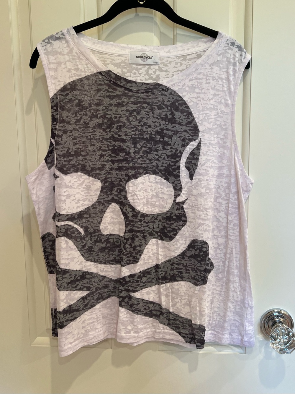 Soulcycle Semi-Sheer Skull Tank